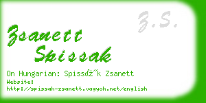 zsanett spissak business card